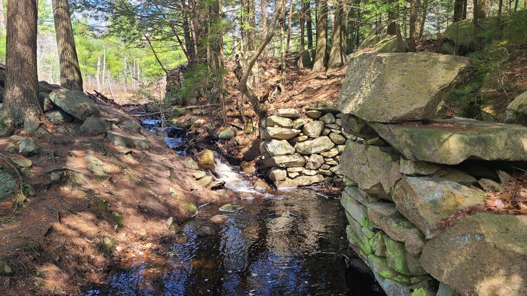 Small Waterfall into a pond along the Tri-State Trail